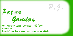 peter gondos business card